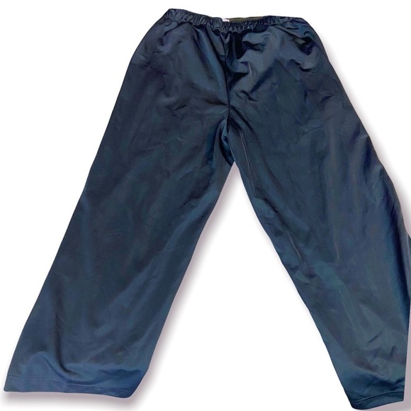 Adidas three stripe black blue cinch waist cropped athletic pants S - Picture 2 of 10